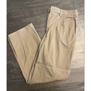 Mens Wrangler Pleated Dark Khaki Comfort Solution - Sz 32x30
